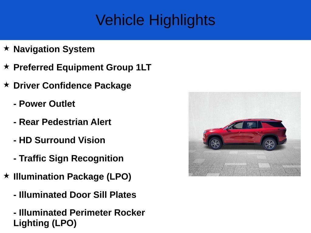 new 2025 Chevrolet Traverse car, priced at $42,880