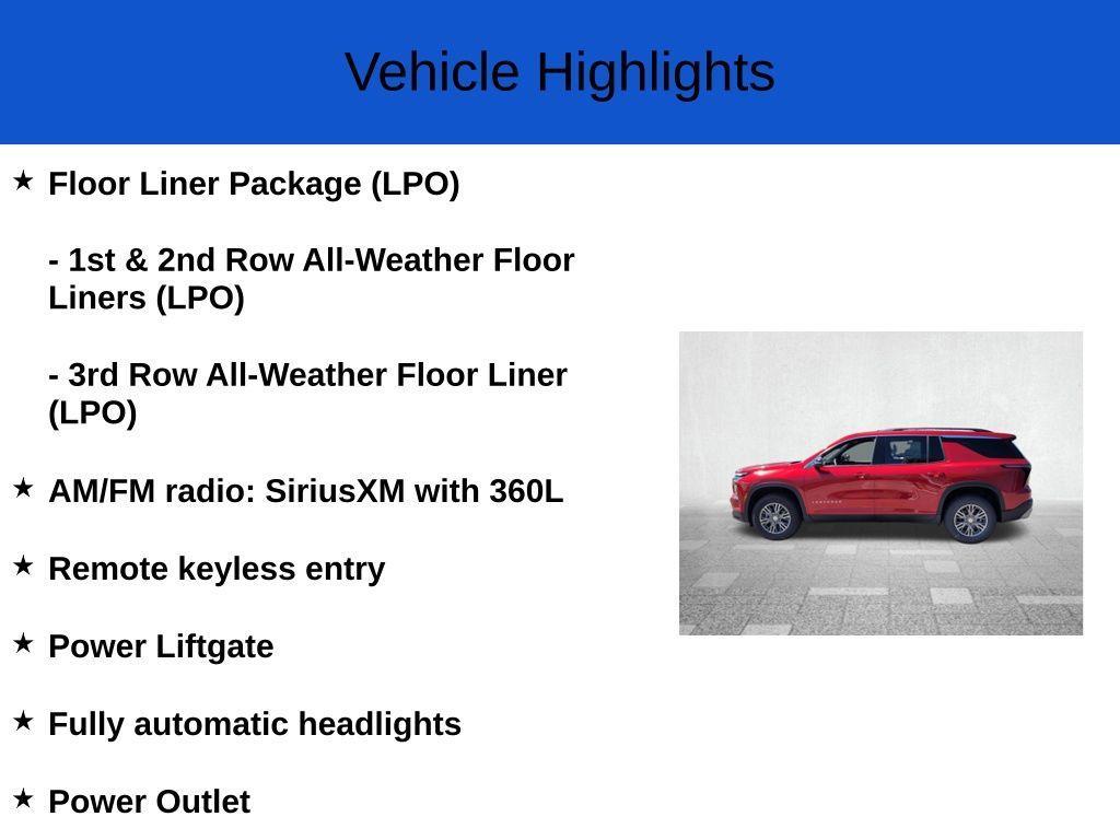 new 2025 Chevrolet Traverse car, priced at $42,880