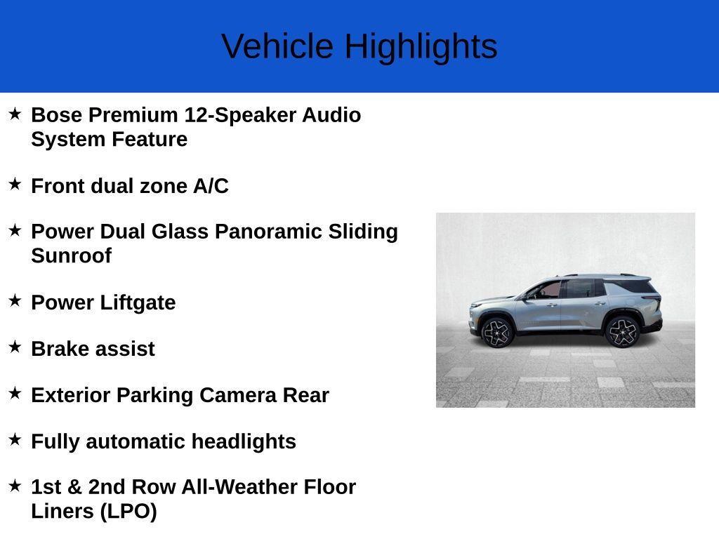 new 2025 Chevrolet Traverse car, priced at $54,885
