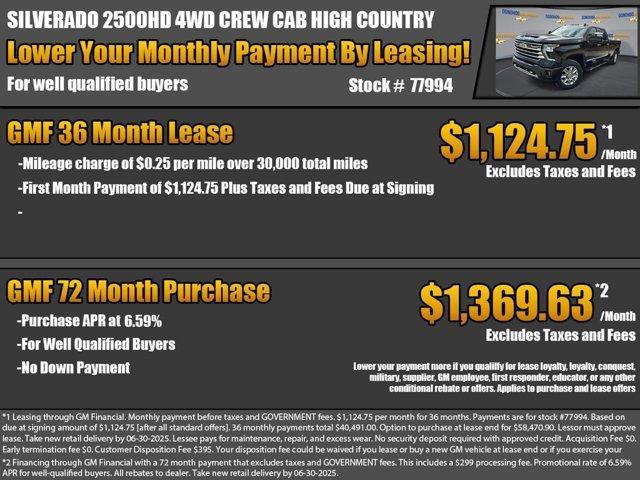 new 2025 Chevrolet Silverado 2500 car, priced at $81,270
