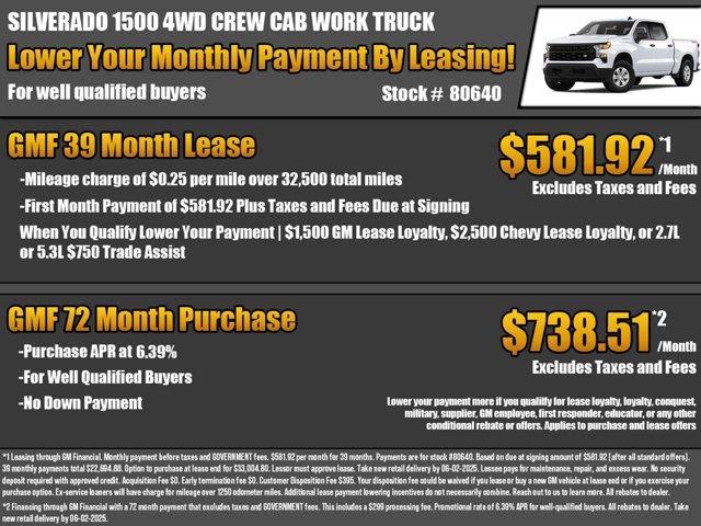 new 2025 Chevrolet Silverado 1500 car, priced at $44,070