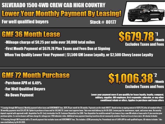 new 2025 Chevrolet Silverado 1500 car, priced at $64,380