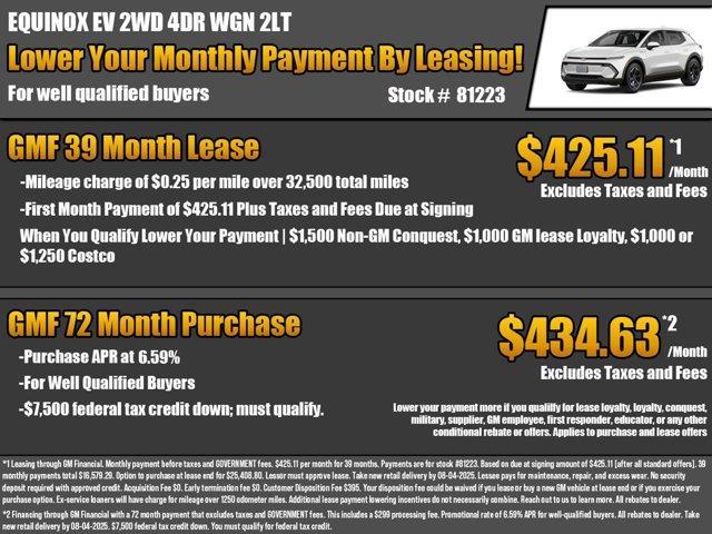 new 2025 Chevrolet Equinox EV car, priced at $33,290