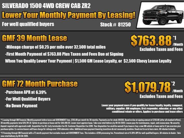 new 2025 Chevrolet Silverado 1500 car, priced at $64,435