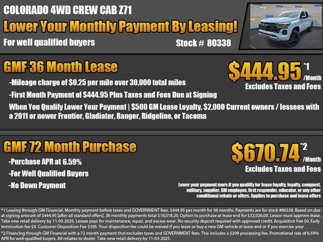 new 2025 Chevrolet Colorado car, priced at $39,800