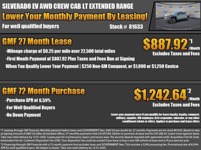 new 2026 Chevrolet Silverado EV car, priced at $73,735