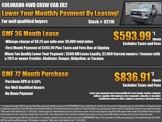 new 2026 Chevrolet Colorado car, priced at $49,660