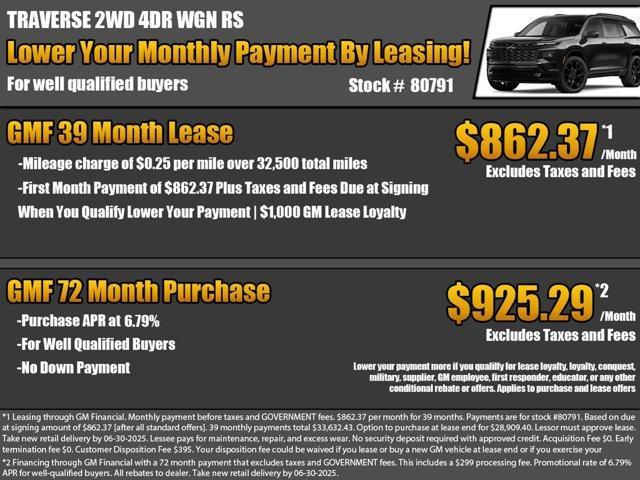 new 2025 Chevrolet Traverse car, priced at $54,595
