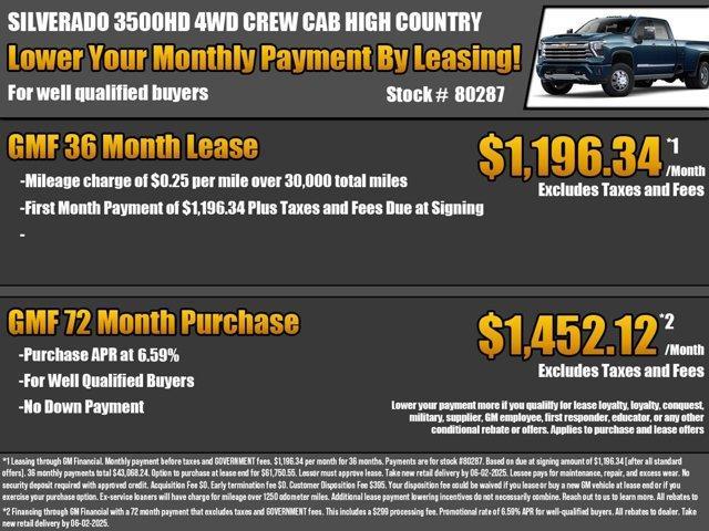 new 2025 Chevrolet Silverado 3500 car, priced at $86,165
