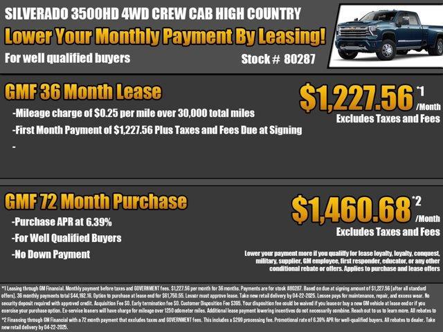 new 2025 Chevrolet Silverado 3500 car, priced at $87,165