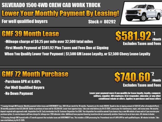 new 2025 Chevrolet Silverado 1500 car, priced at $44,070
