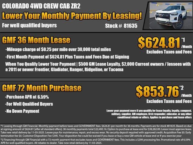 new 2026 Chevrolet Colorado car, priced at $50,660