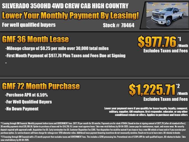 new 2025 Chevrolet Silverado 3500 car, priced at $72,730