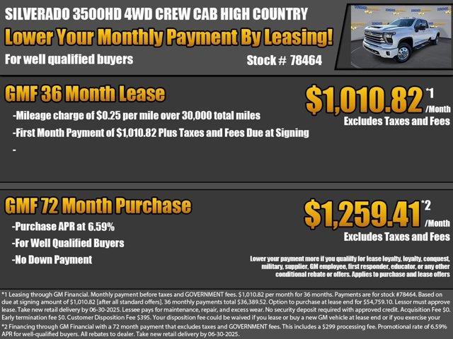 new 2025 Chevrolet Silverado 3500 car, priced at $74,730