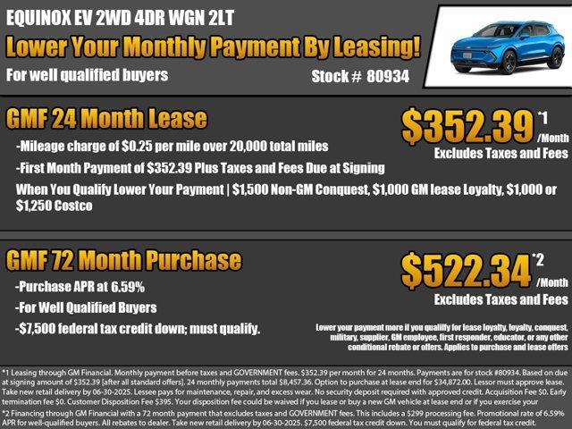 new 2025 Chevrolet Equinox EV car, priced at $38,494