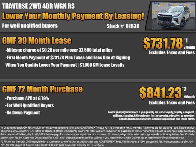 new 2025 Chevrolet Traverse car, priced at $49,635
