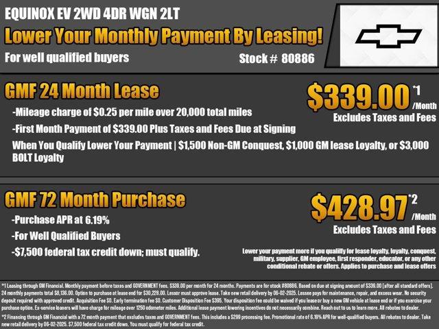 new 2025 Chevrolet Equinox EV car, priced at $33,244