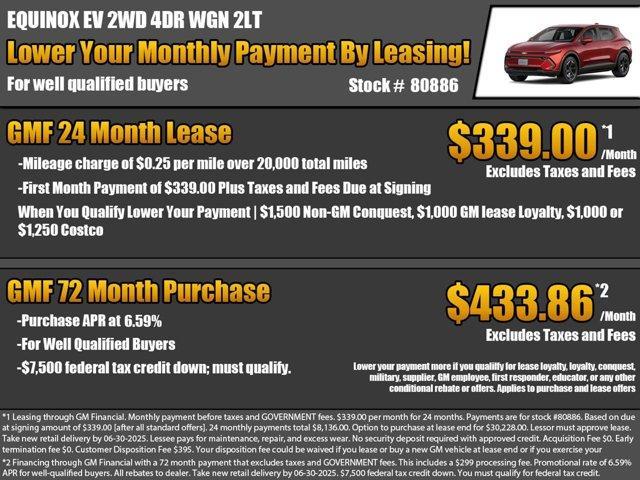 new 2025 Chevrolet Equinox EV car, priced at $33,244