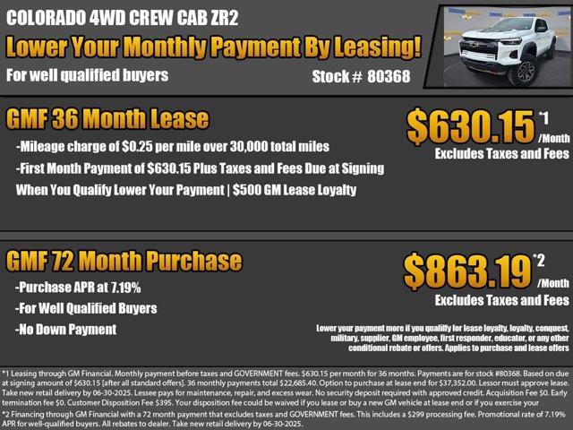 new 2025 Chevrolet Colorado car, priced at $50,360