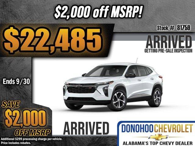 new 2025 Chevrolet Trax car, priced at $22,485