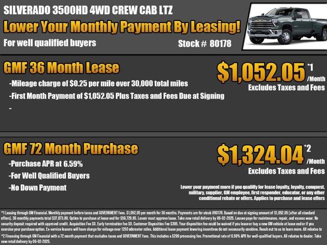 new 2025 Chevrolet Silverado 3500 car, priced at $78,565