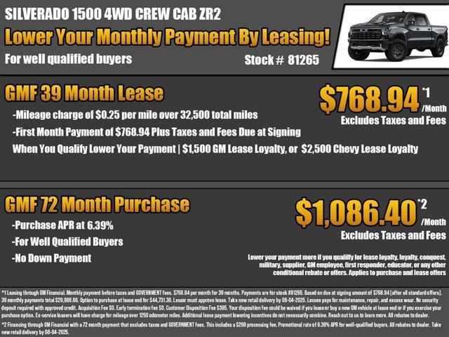 new 2025 Chevrolet Silverado 1500 car, priced at $64,830