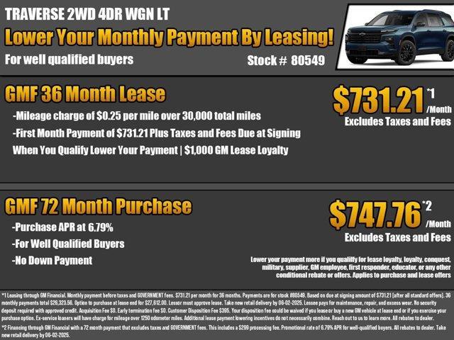 new 2025 Chevrolet Traverse car, priced at $44,120