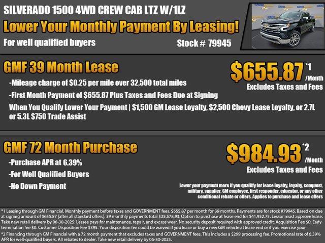new 2025 Chevrolet Silverado 1500 car, priced at $58,775