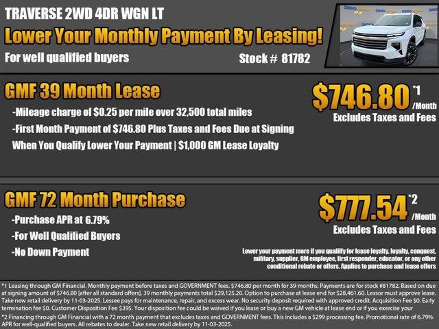 new 2026 Chevrolet Traverse car, priced at $45,877