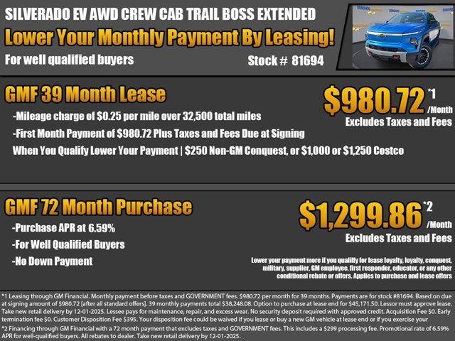 new 2026 Chevrolet Silverado EV car, priced at $77,130