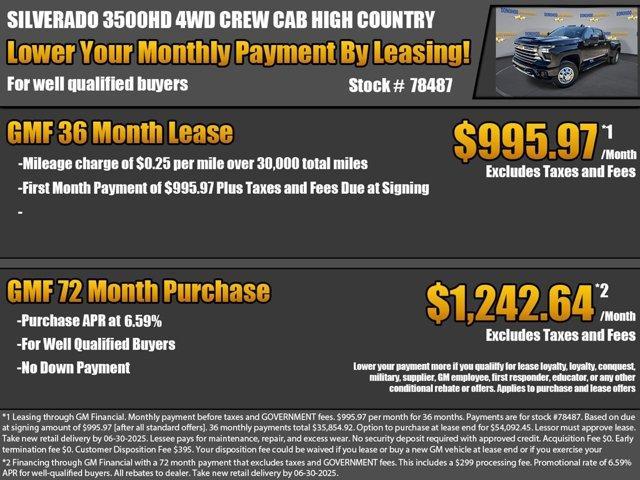new 2025 Chevrolet Silverado 3500 car, priced at $73,735