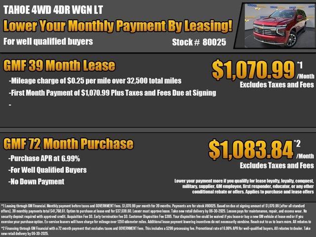 new 2025 Chevrolet Tahoe car, priced at $63,590