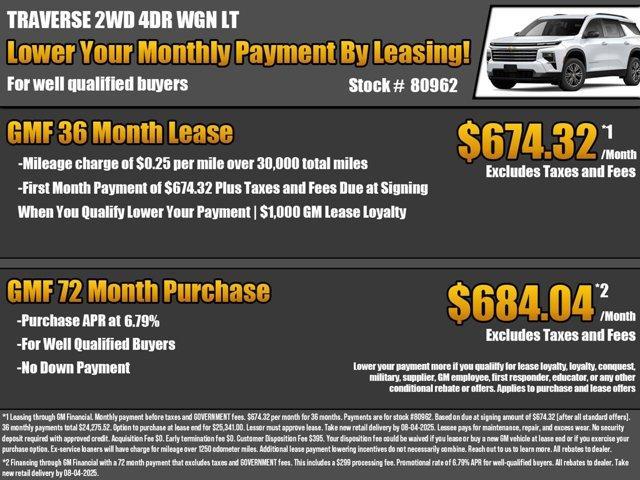 new 2025 Chevrolet Traverse car, priced at $40,360