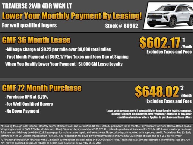 new 2025 Chevrolet Traverse car, priced at $38,235