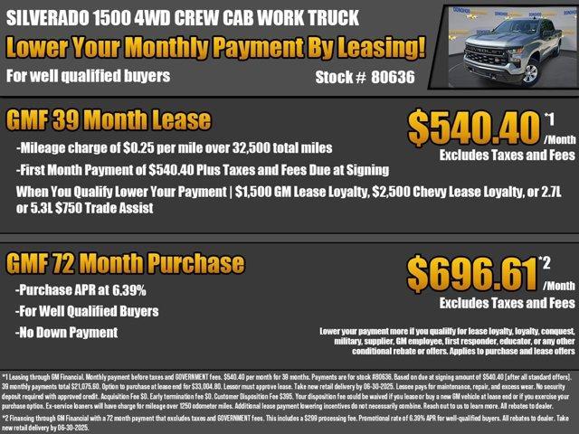 new 2025 Chevrolet Silverado 1500 car, priced at $41,570