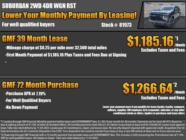 new 2026 Chevrolet Suburban car, priced at $73,898