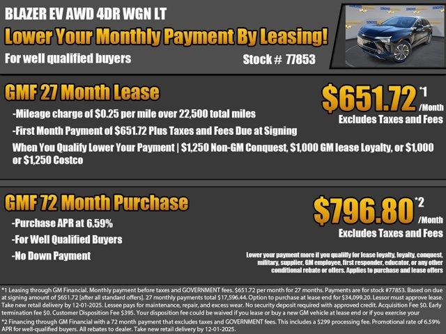 new 2025 Chevrolet Blazer EV car, priced at $47,280