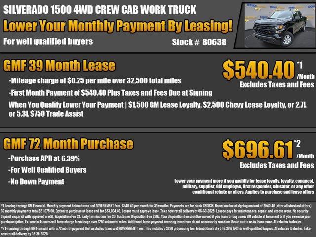new 2025 Chevrolet Silverado 1500 car, priced at $41,570