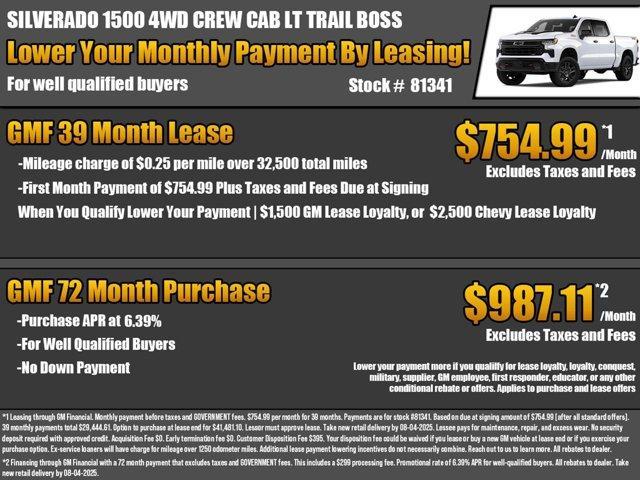 new 2025 Chevrolet Silverado 1500 car, priced at $58,905