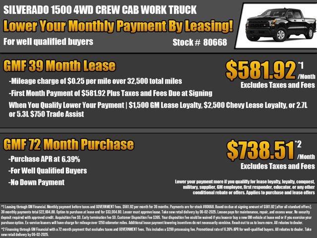 new 2025 Chevrolet Silverado 1500 car, priced at $44,070