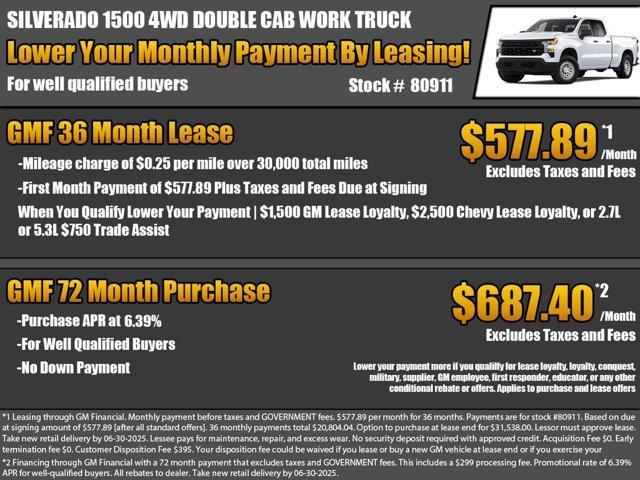 new 2025 Chevrolet Silverado 1500 car, priced at $41,020