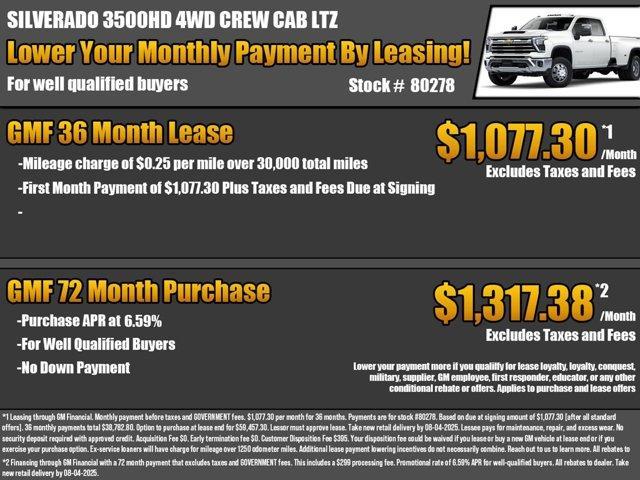 new 2025 Chevrolet Silverado 3500 car, priced at $78,170