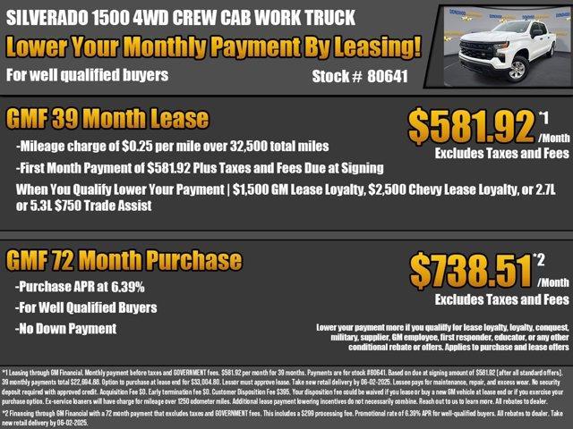 new 2025 Chevrolet Silverado 1500 car, priced at $44,070