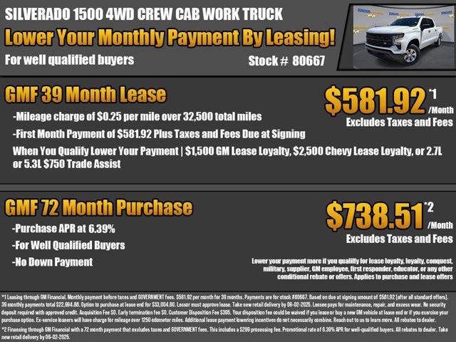new 2025 Chevrolet Silverado 1500 car, priced at $44,070