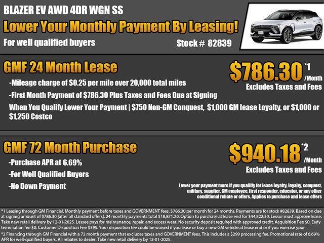 new 2026 Chevrolet Blazer EV car, priced at $55,630