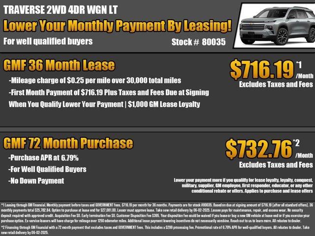 new 2025 Chevrolet Traverse car, priced at $43,235