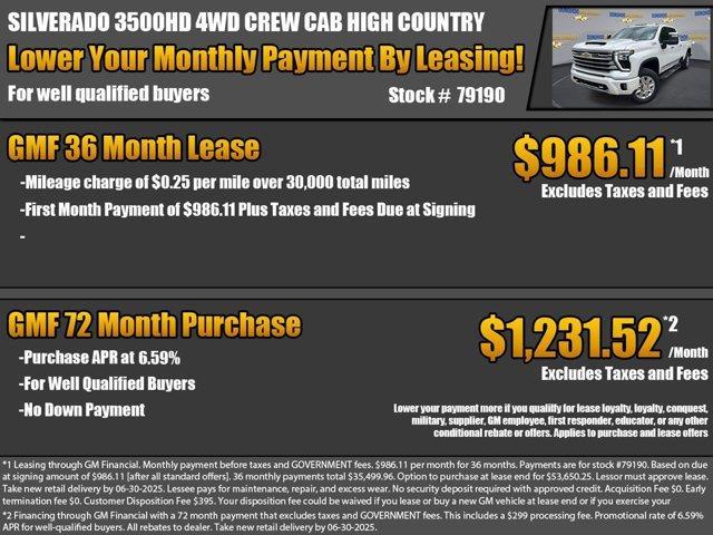 new 2025 Chevrolet Silverado 3500 car, priced at $73,075