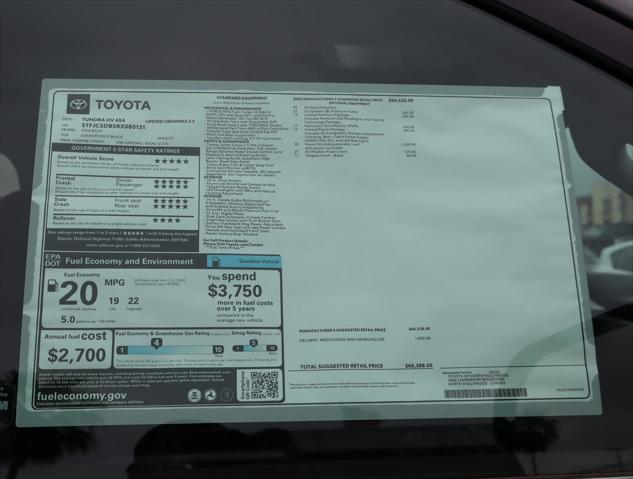 new 2024 Toyota Tundra Hybrid car, priced at $60,570