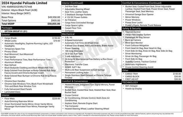 used 2024 Hyundai Palisade car, priced at $39,495
