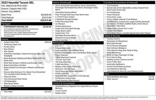 used 2023 Hyundai Tucson car, priced at $23,585